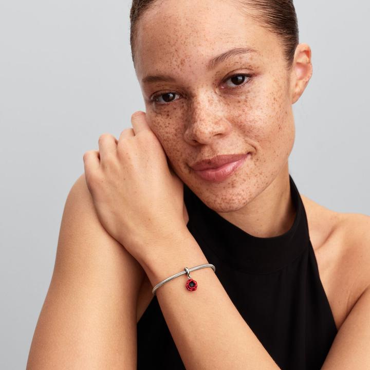 Image du produit Pandora Charm pendentif fleur rouge (Argent 925, Émail)