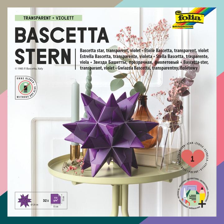 Immagine prodotto Folia Bascetta stella pieghevole, viola-trasparente (115 g/m², 32 x)