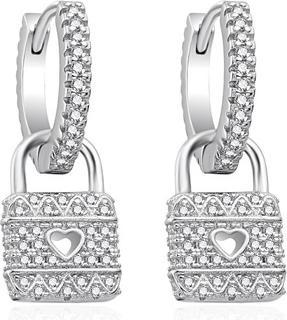 Actual product image Agato - Beautiful silver earrings 2 in 1 Locks AGT-E139KW (Silver)