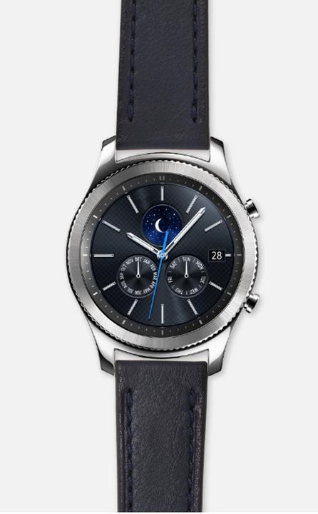 Produktbild Strap Studio Leather Classic Navy (22 mm, Leder, Gear S3 Frontier, Gear S3 Classic)