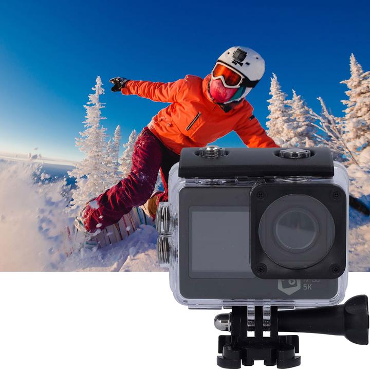 Produktbild Nedis Action Cam | Dualer Bildschirm | 5K@30fps | 16 MPixel | Wasserdicht bis: 30.00 m | 80 min | Wi (30p, WLAN)