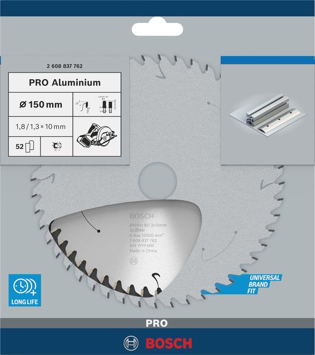 Image du produit Bosch Professional Zubehör Lame de scie circulaire PRO Aluminium cordless, 150 x 1,8 x 10 mm