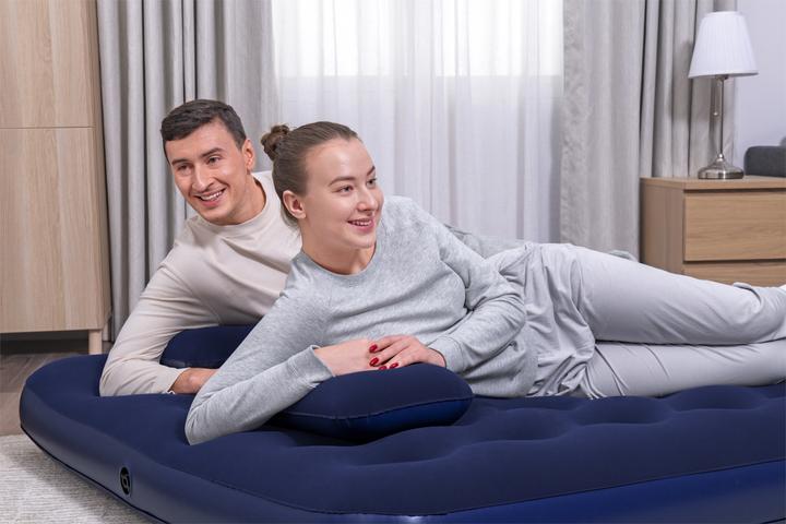Actual product image Bestway Air Mattress Queen with Manual Hand Pump 2.03 m x 1.52 m x 22 cm