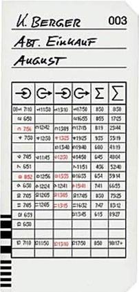 Actual product image Bürk Punch cards, for K 675, pack of 200, HxW 184 x 86 mm.