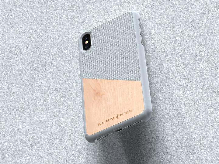 Image du produit Nordic Elements Hélium original - Étui pour Iphone Xs Max avec véritable bois d'érable (gris clair) (Apple iPhone XS Max)