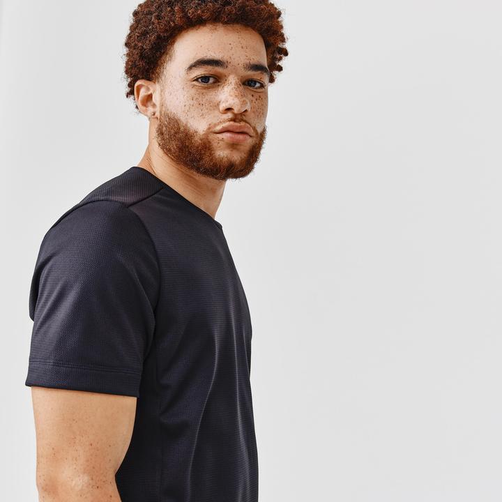 Produktbild Kalenji Laufshirt kurzarm Herren atmungsaktiv - KIPRUN 100 Dry schwarz (M)