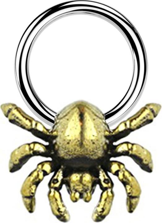 Star Piercing Micro Closure Ring silber Krebs vergoldet (Messing, Chirurgenstahl 316L)