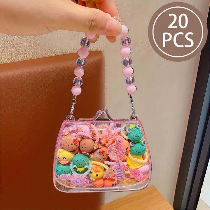 Produktbild Activity Board 20Pcs Sweet Style Harz Haargummis Set für Jugendliche, gemischte Farbe Pflanze Muster, sortierte