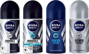 NIVEA Men Silver Protect Antiperspirant In Bullet Antibacterial Protection (Roll-on, 50 ml)