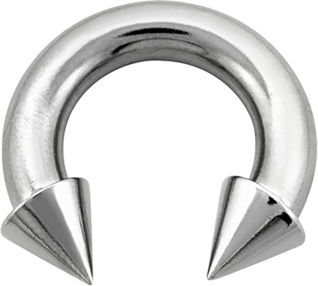 Star Piercing Circular Barbell Innengewinde silber mit zwei Cones (ohne Messing, Chirurgenstahl 316L)