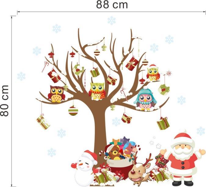 Produktbild Cover-Discount Wand Sticker Tattoo Aufkleber Weihnachtsbaum und Santa (80 x 88 cm)