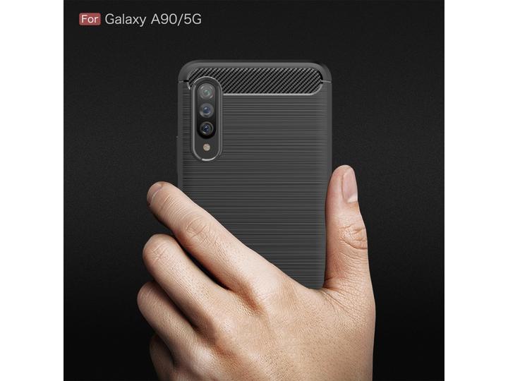 Produktbild Screenguard Samsung Galaxy A90 5G Hülle Carbon Brushed Soft TPU (Samsung Galaxy A90 5G)