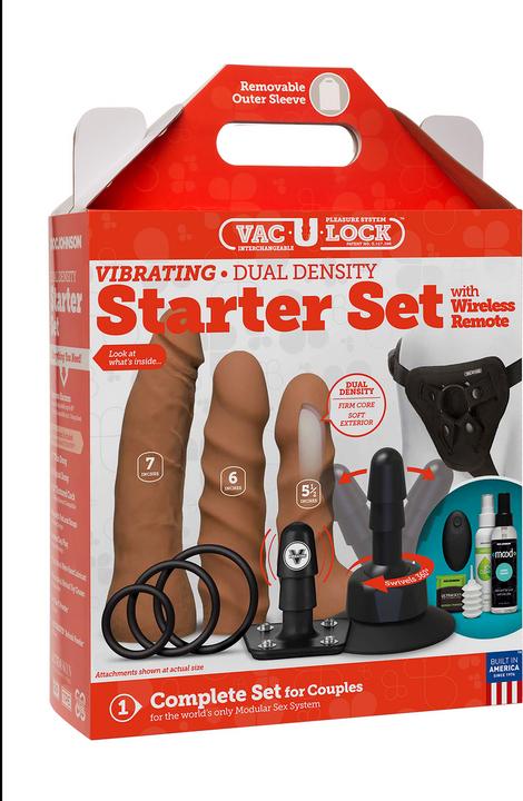 Actual product image Doc Johnson Vibrating Dual Density Starter Set Caramel