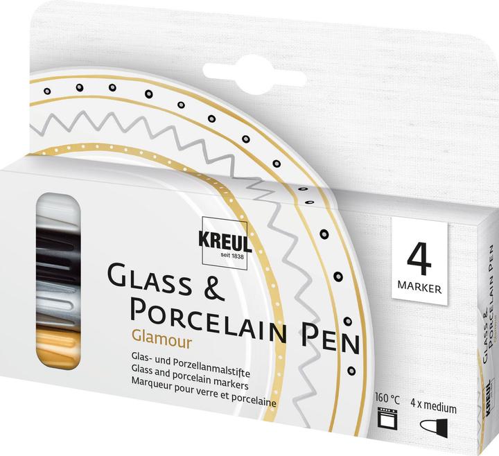 Kreul Glass & Porcelain Pen (Multicolor, 4 mm, 4 x)