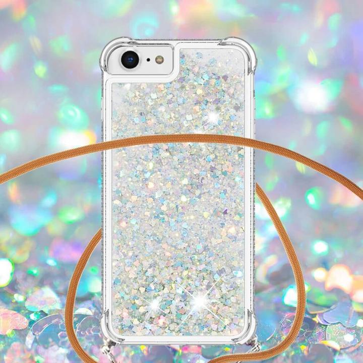 Image du produit Cover-Discount iPhone SE / 8 / 7 - Étui scintillant avec bandoulière blanc (Apple iPhone 8, Apple iPhone 7)
