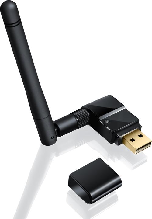 CSL WLAN USB Adapter 300 Mbit/s WiFi Stick mit Antenne 802.11n/b/g, SMA, hohe Reichweite, Windows 11 (USB 2.0)