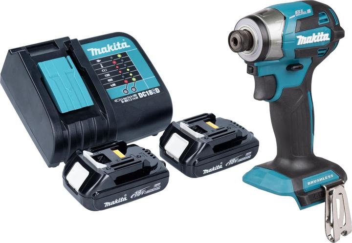 Immagine prodotto Makita DTD 173 SY Akku Schlagschrauber 18 V 180 Nm 1/4“ Brushless + 2x Akku 1,5 Ah + Ladegerät