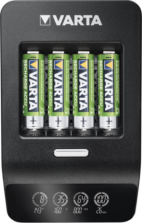 Varta LCD Ultra Fast Charger+ (1 Stk., AA, 2100 mAh, Ladegerät inkl. Akku)