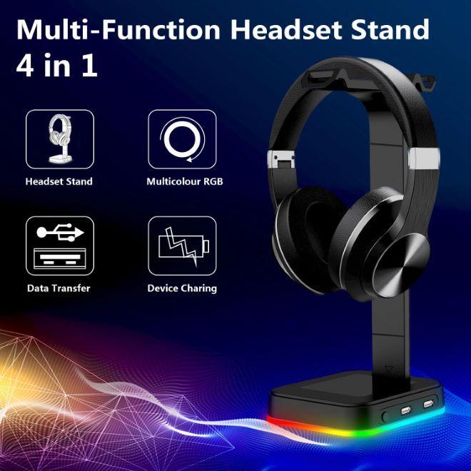 Produktbild MU Classic Gaming Headset Halterung mit RGB Beleuchtung
