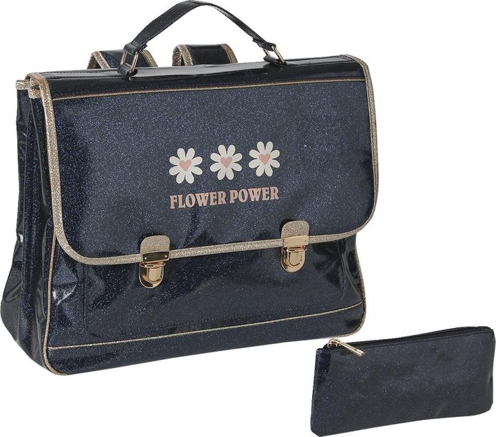 Actual product image Vertbaudet Girls' satchel & pencil case FLOWER POWER