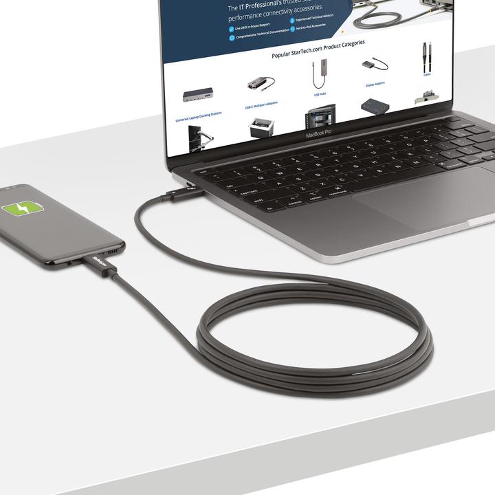Produktbild StarTech com A40G2MB-TB4-CABLE, Mâle, Mâle, 2 m, Noir, Nickel, 40 Gbit/s (2 m, USB 4.0, USB 3.2)