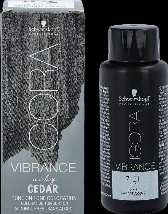 Actual product image Schwarzkopf Professional Igora Vibrance - 7-21 Medium Blonde Ash Cendré (Blond, Grey)