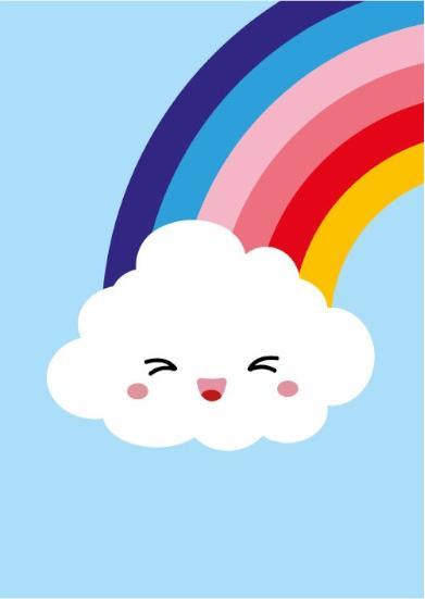 Immagine prodotto Studio Inktvis Cartolina Rainbow Cloud azzurro
