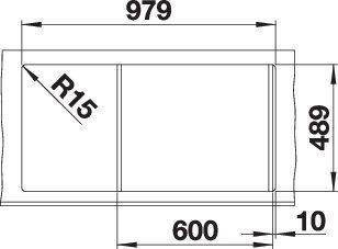 Actual product image Blanco Axis III 6 S-IF (Top-mounted sink, 51 cm, 100 cm)