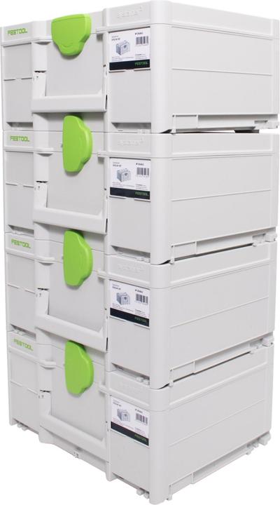 Actual product image Festool Systainer set 4x SYS3 M 187 ( 4x 204842 ) 15.9 litres 396x296x187mm Tool case linkable
