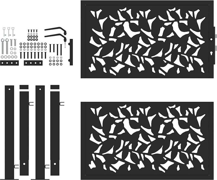 Productafbeelding VidaXL Tuinpoort zwart 105x105 cm stalen blad design hek buitenpoort