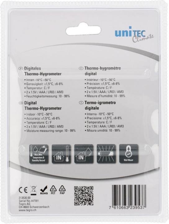 Produktbild Unitec Digital Thermo-/Hygrometer