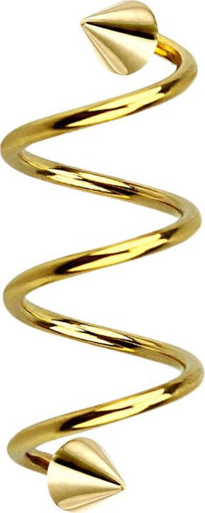 Star Piercing Micro Spirale vergoldet mit zwei Cones (Chirurgenstahl 316L)