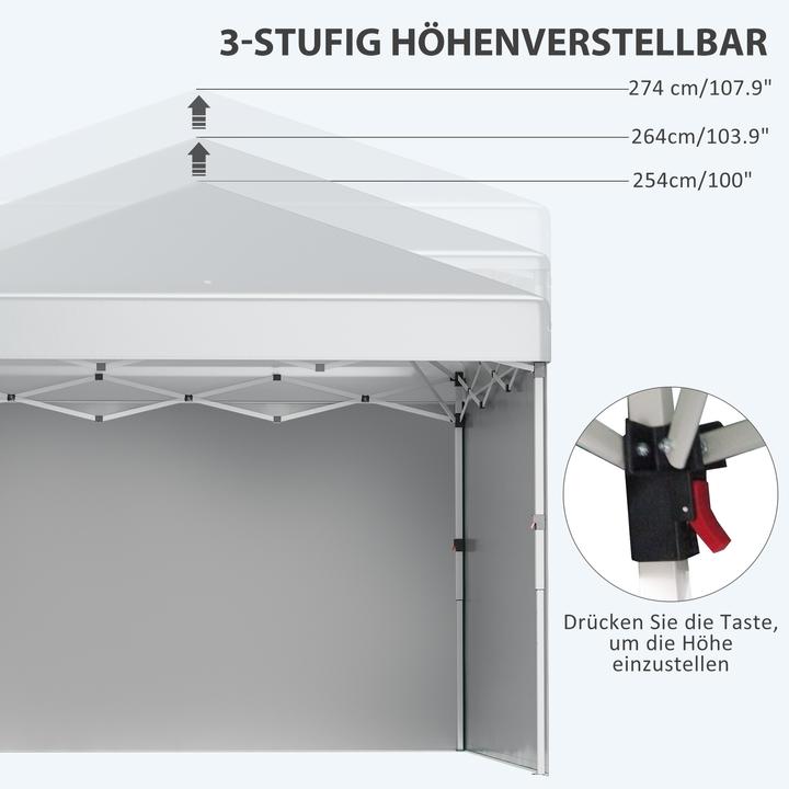 Immagine prodotto Outsunny Padiglione pieghevole con accessori (297 cm, 297 cm)