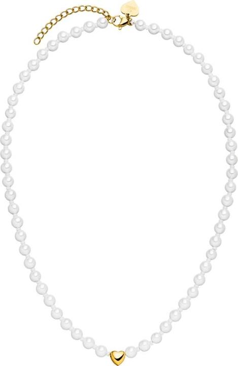 Purelei Lovely Kette (Glasperlen, Edelstahl 18K vergoldet, Muschelperlen)
