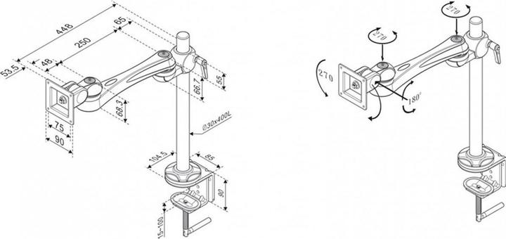 Produktbild Roline Monitorarm (Tisch, 32")