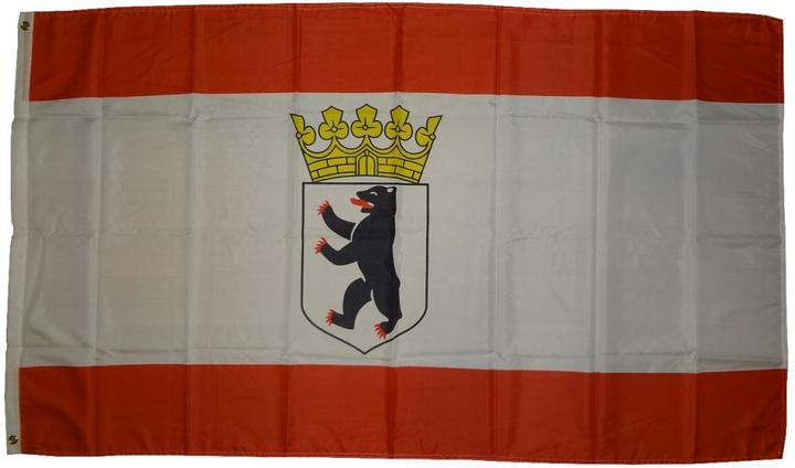 Actual product image trends4cents Flag Berlin Bear with Crown 90 x 150 cm flag with 2 eyelets 100g/m² fabric weight hoisting