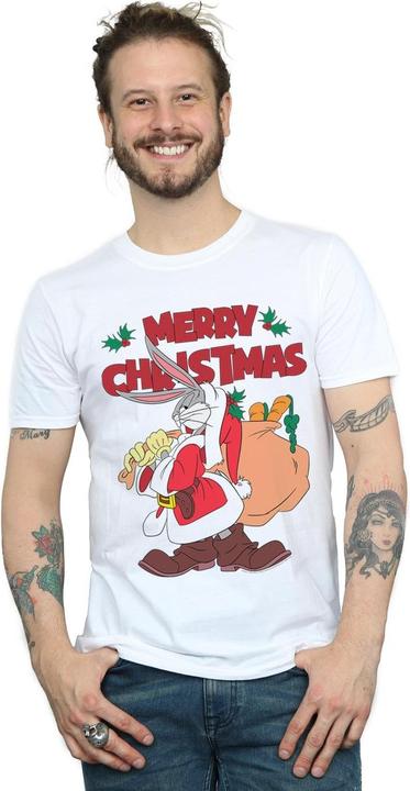 Actual product image Looney Tunes Mens Santa Bugs Bunny T-Shirt (M)