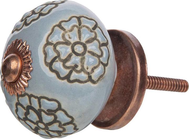 Produktbild Tranquillo Möbelgriff handgemacht, Ø 4 cm, Blau/Kupfer