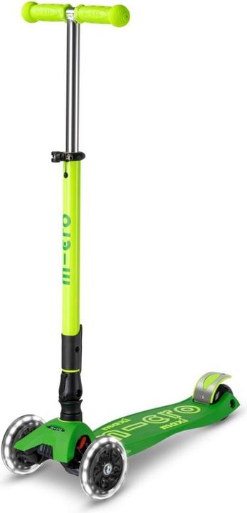 Actual product image Micro Scooter Maxi Deluxe Foldable Neon LED Parrot Green