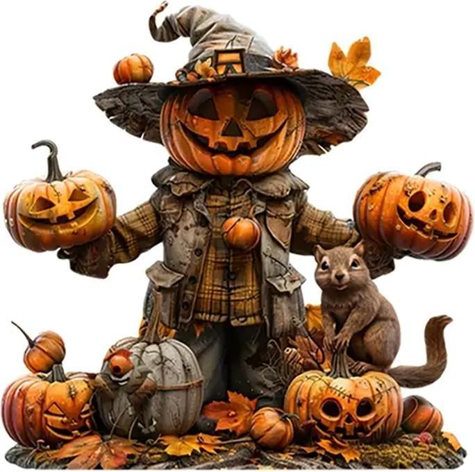 Produktbild Cbx Bezauberndes Kürbis-Vogelscheuche 2D Acrylschild, Halloween Deko, Herbstdekoration
