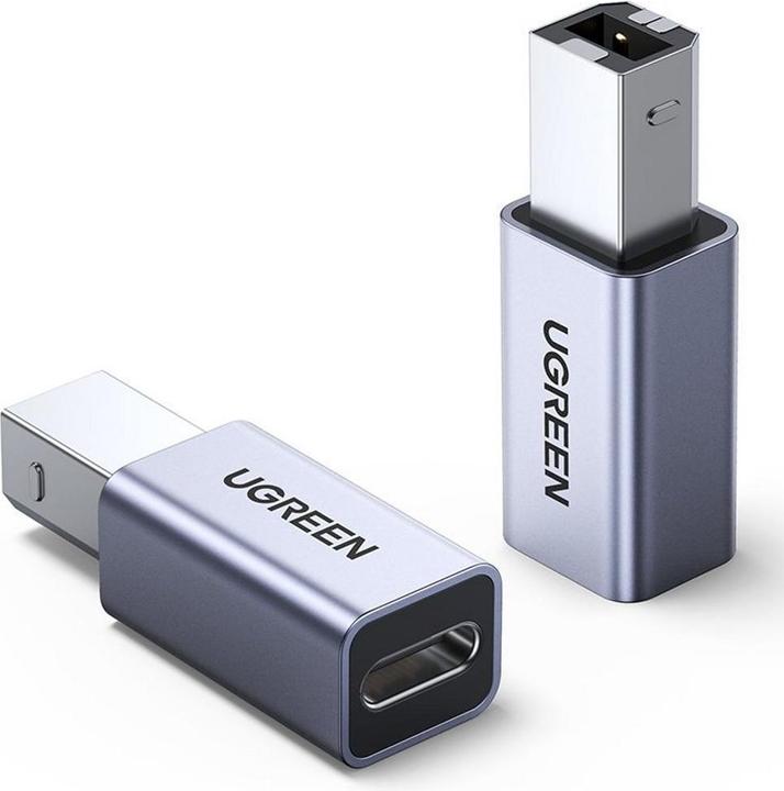 Actual product image Ugreen USB C to USB B 2.0 adapter for printer connect with USB-C (USB Type C, USB B)