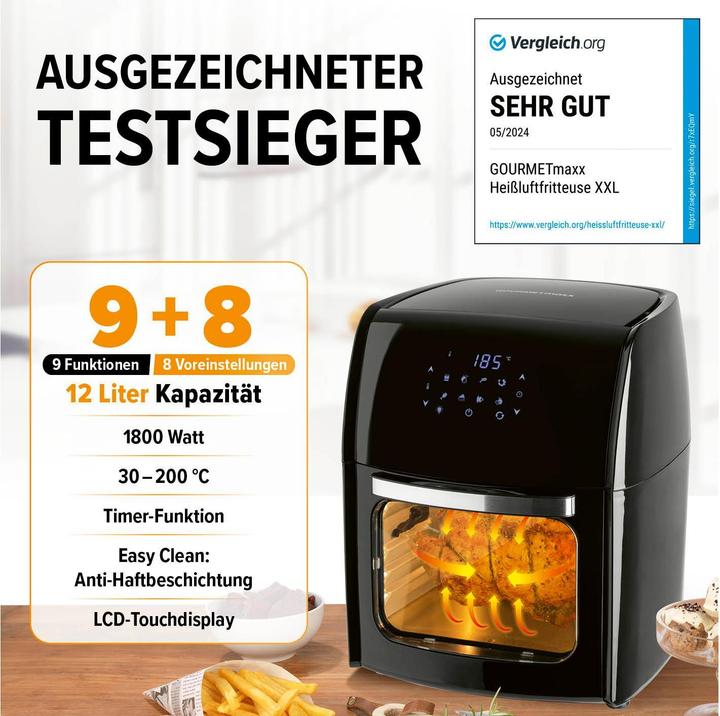 Produktbild Gourmetmaxx Heissluft-Fritteuse (EU-Stecker)