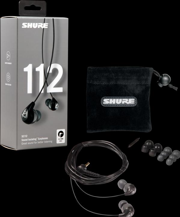 Produktbild Shure In-Ear-Kopfhörer SE112-GR-EFS Grau Schwarz (NC, Kabelgebunden)