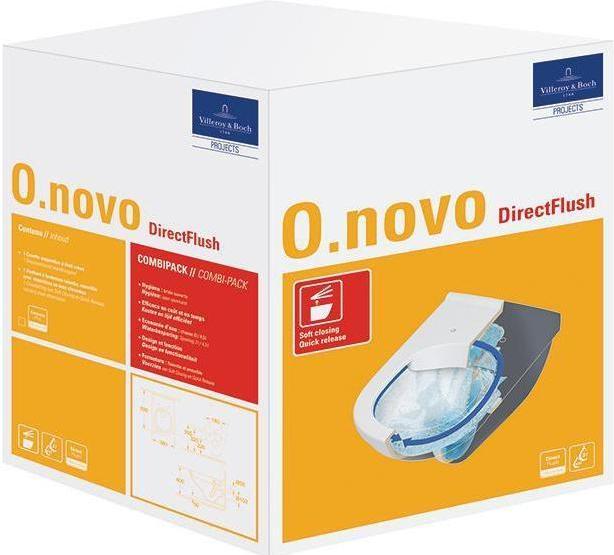 Actual product image Villeroy & Boch WC set O.novo DirectFlush open splash rim white 5660HRR1 with coating