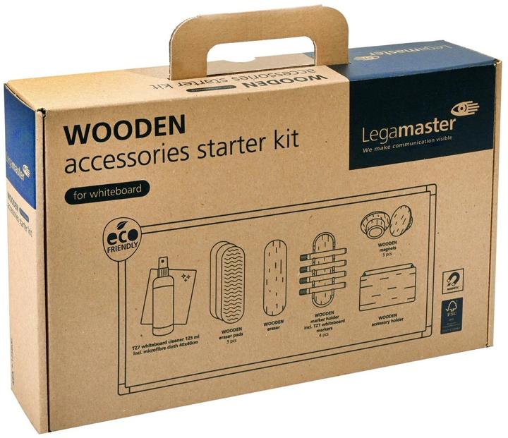 Produktbild Legamaster Starterkit Whiteboard Zubehörset Wooden 17-teilig, aus Holz