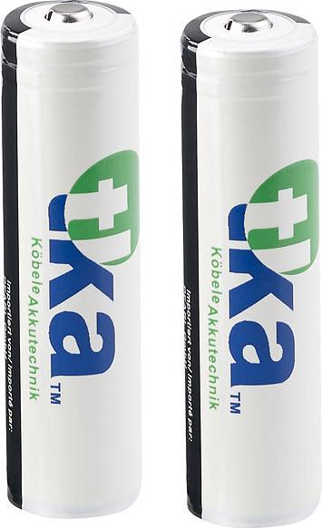 Actual product image TKA Set of 2 lithium-ion batteries type 18650, PCB protected (2 pcs., 18650, 2000 mAh)