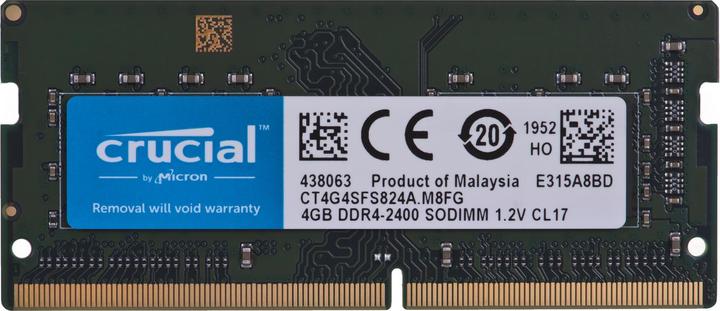 Crucial Laptop Memory (1 x 4GB, 2400 MHz, DDR4-RAM, SO-DIMM)