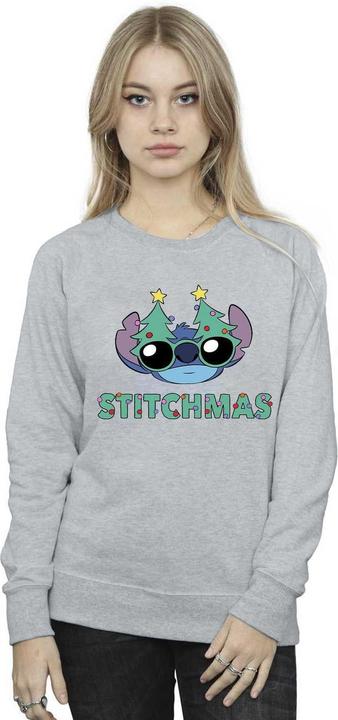 Actual product image Disney Womens/Ladies Lilo & Stitch Stitchmas Glasses Sweatshirt (L)