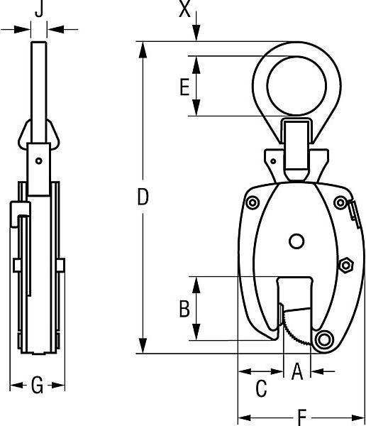 Actual product image Pfeifer Support clamp model KL, vertical insert