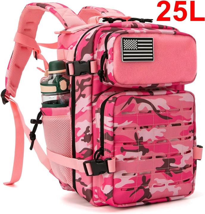Produktbild Only-Bags.Store Taktischer Rucksack Outdoor Survival Bug Out Bag kleiner Schulrucksack Hking mit Getränkehalter (25 l)
